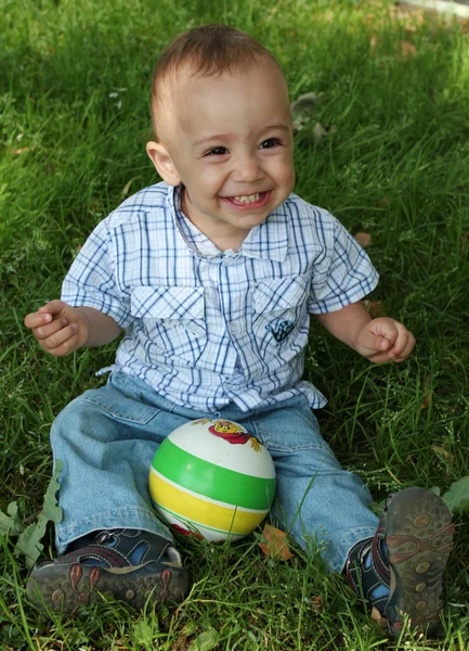 stock image Child and ball ,play-time