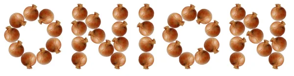 Onions alphabet — Stock Photo, Image