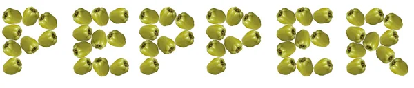 Peppers,alphabet — Stock Photo, Image