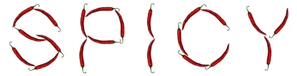 Spicy peppers,alphabet — Stock Photo, Image