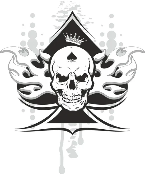 Ace of spades skull — Stock Vector