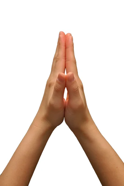 Gesto de mão usado durante a oração — Fotografia de Stock