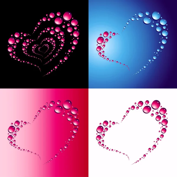 Hearts from drops — Stock Vector