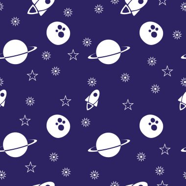 Cosmos seamless pattern clipart