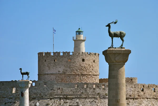 Porto Mandraki de Rhodes Landmark — Fotografia de Stock