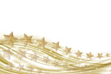 Background white and gold with gold stars clipart