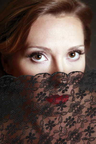 The woman closed by a lace — Stock Photo, Image