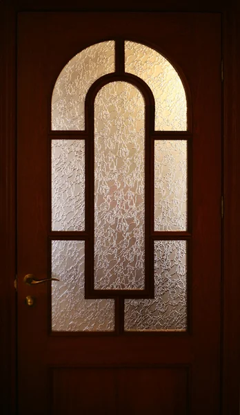 Puerta de casa con vidrio mate — Foto de Stock