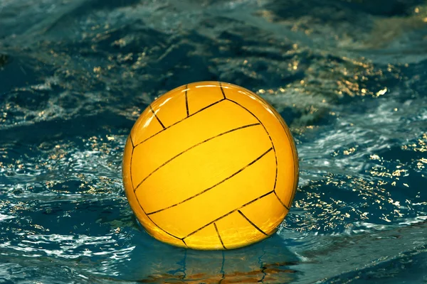 Yellow water-polo ball — Stock Photo, Image