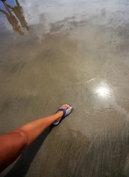 Мокрий пляж — стокове фото