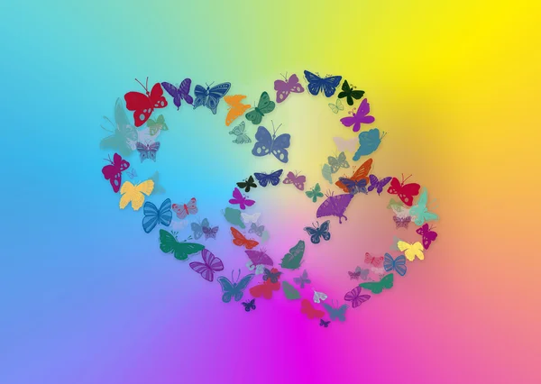 Heart from butterflies — Stock Photo, Image