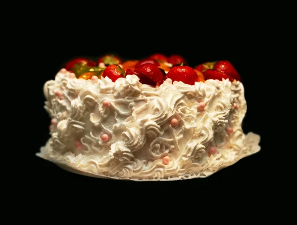Torta com um morango — Fotografia de Stock
