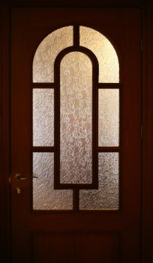 Home door with matt glass clipart