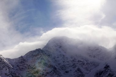 Mountains in clouds clipart