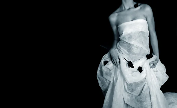 Chica en un vestido blanco — Foto de Stock