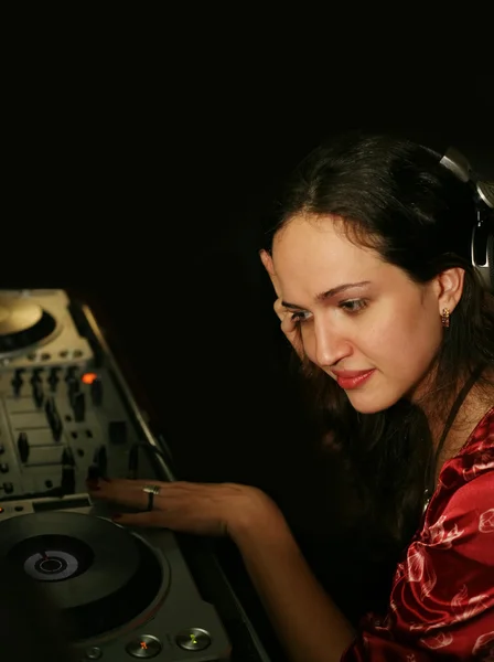 DJ - menina — Fotografia de Stock