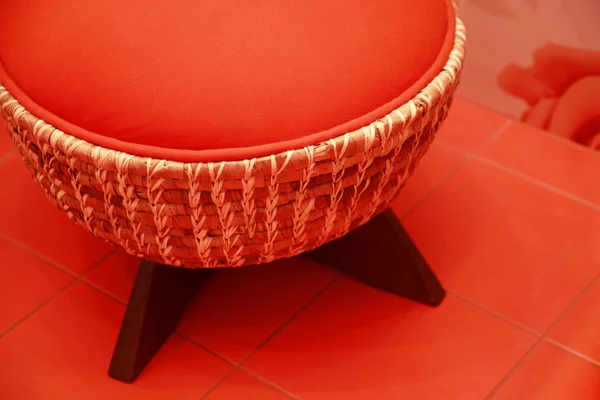 Red padded stool — Stock Photo, Image