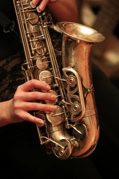 Jugador de saxofón — Foto de Stock