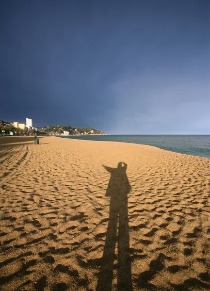 Σκιά στην άμμο — Φωτογραφία Αρχείου
