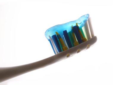 Tooth-brush with tooth-paste clipart