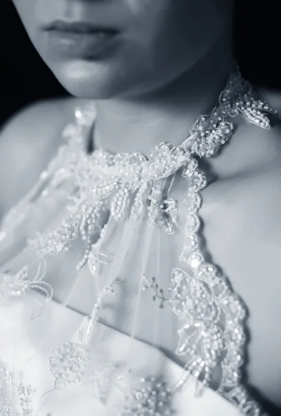 Detail eines Brautkleides — Stockfoto