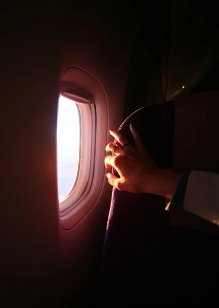 Ventana del avión — Foto de Stock