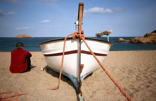Barco em uma praia — Fotografia de Stock