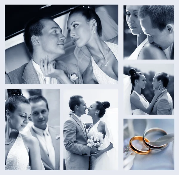 Collage van negen bruiloft foto 's — Stockfoto