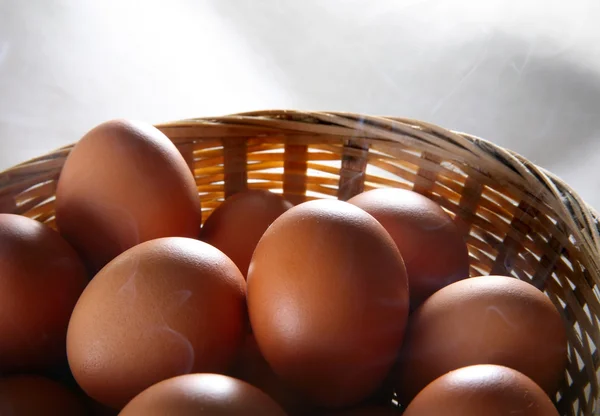 Eggs in a basket — Stock Photo, Image