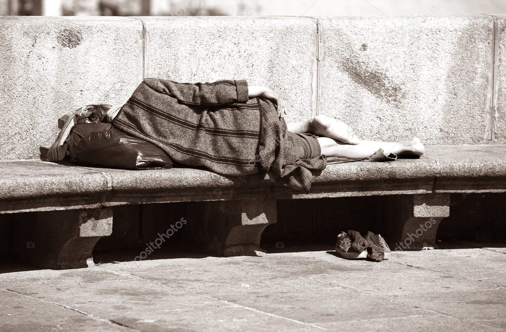 Sleeping the tramp