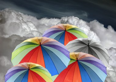 Rainbow umbrella clipart