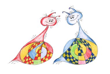 Two snails clipart