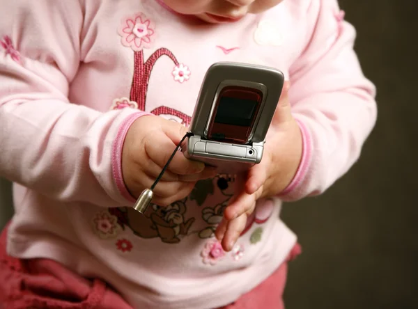 stock image Child with the phone