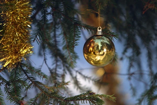 Kerstboom met bal — Stockfoto