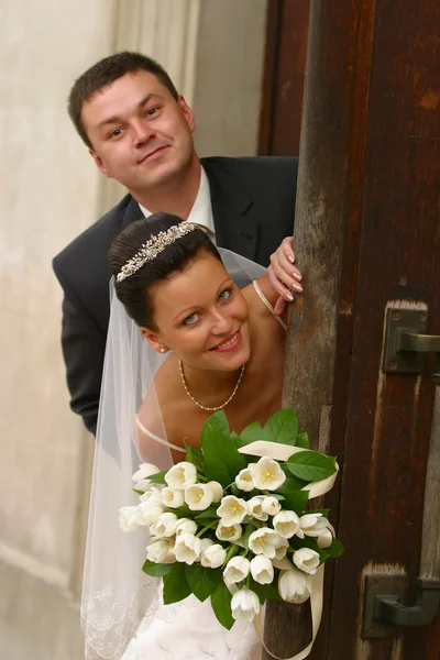 새로 결혼된 한 쌍 — 스톡 사진