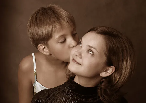 Yeğeni ve halası portre — Stok fotoğraf