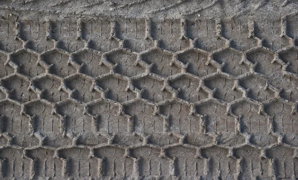 Stock image Traces of a tire in the mud