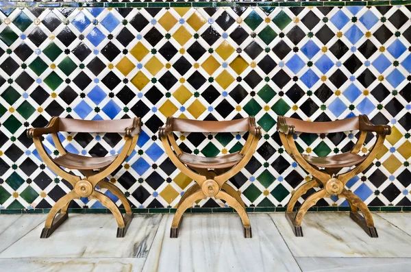 Chairs in the alhambra — Stock Photo, Image