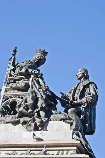 Stock image Sculpture of Christopher Columbus and Queen Isabella