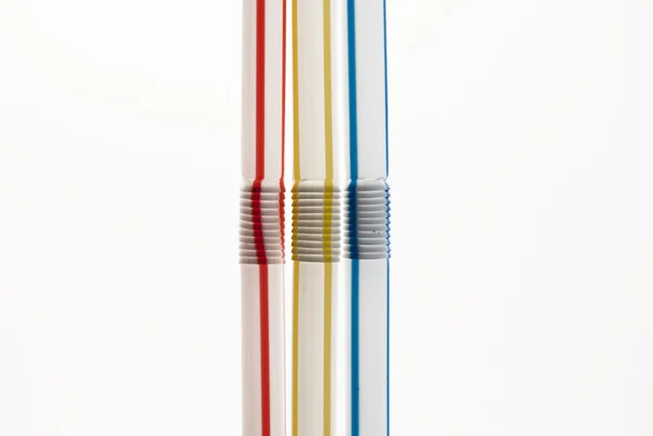 Detalle de los colores primarios de las pajitas — Foto de Stock