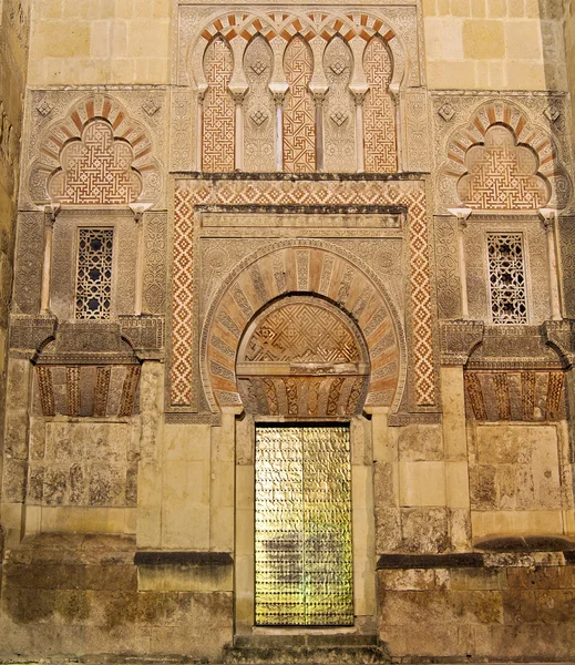 Door of the Mosque of Cordoba in the night — Stock Photo, Image