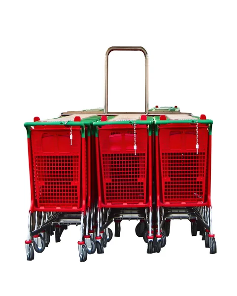 Červený nákupní vozíky — Stock fotografie