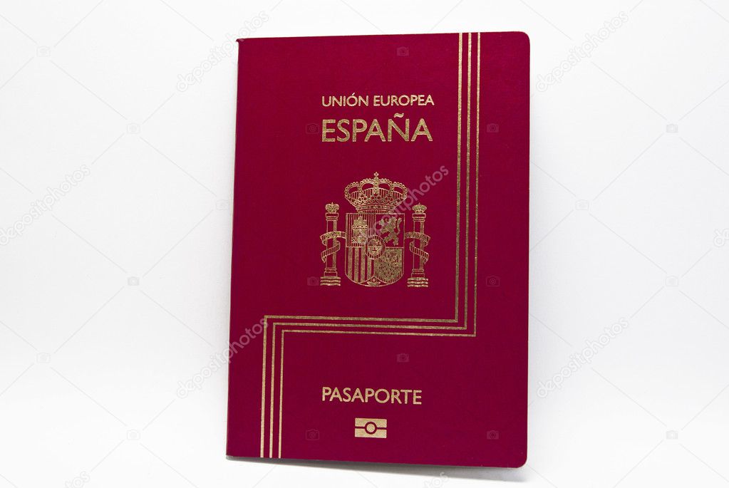 Red cover of a Spanish passport