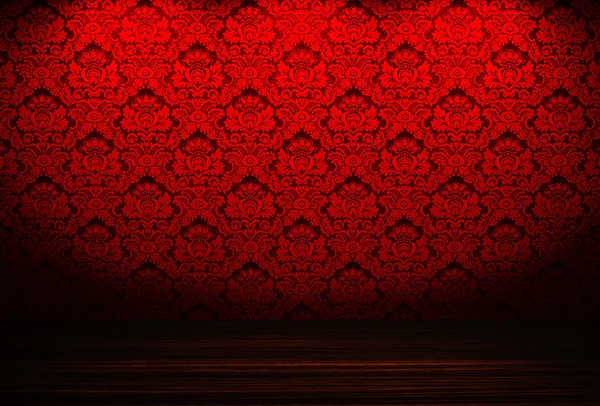 어두운 빨간색 인테리어 룸 — 스톡 사진
