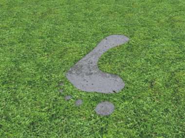 Footprints in the mid grass clipart