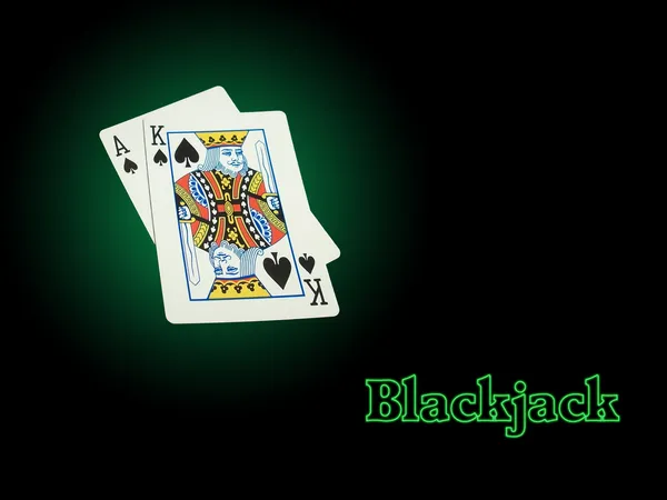 Blackjack al neon Fotografia Stock