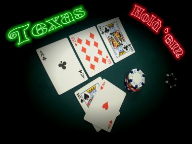 Neon Texas Hold Em clipart
