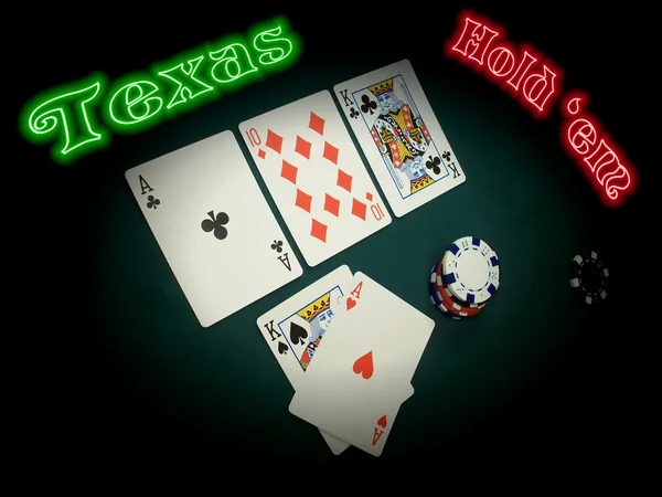 Neon Texas Hold Em Stockfoto