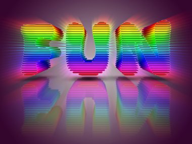 Word Fun 3D Multi Colored Letters clipart