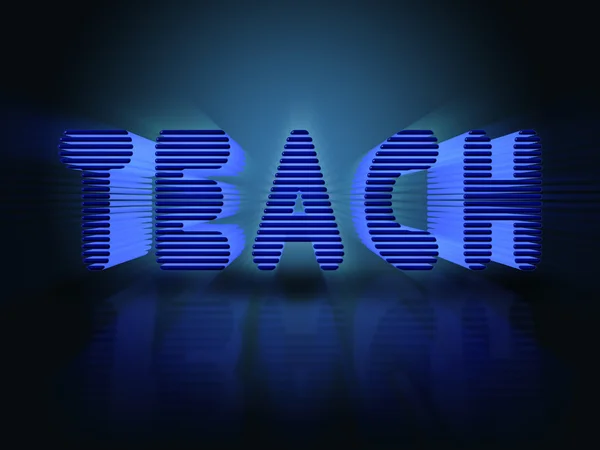 Word Teach Blue 3D Letters — Stock Photo, Image